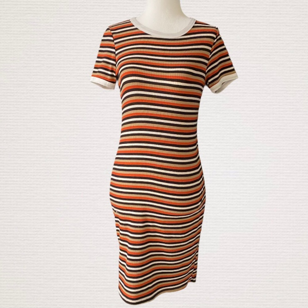 GAZE T-shirt Dress Short Sleeve Crew Neck Small
